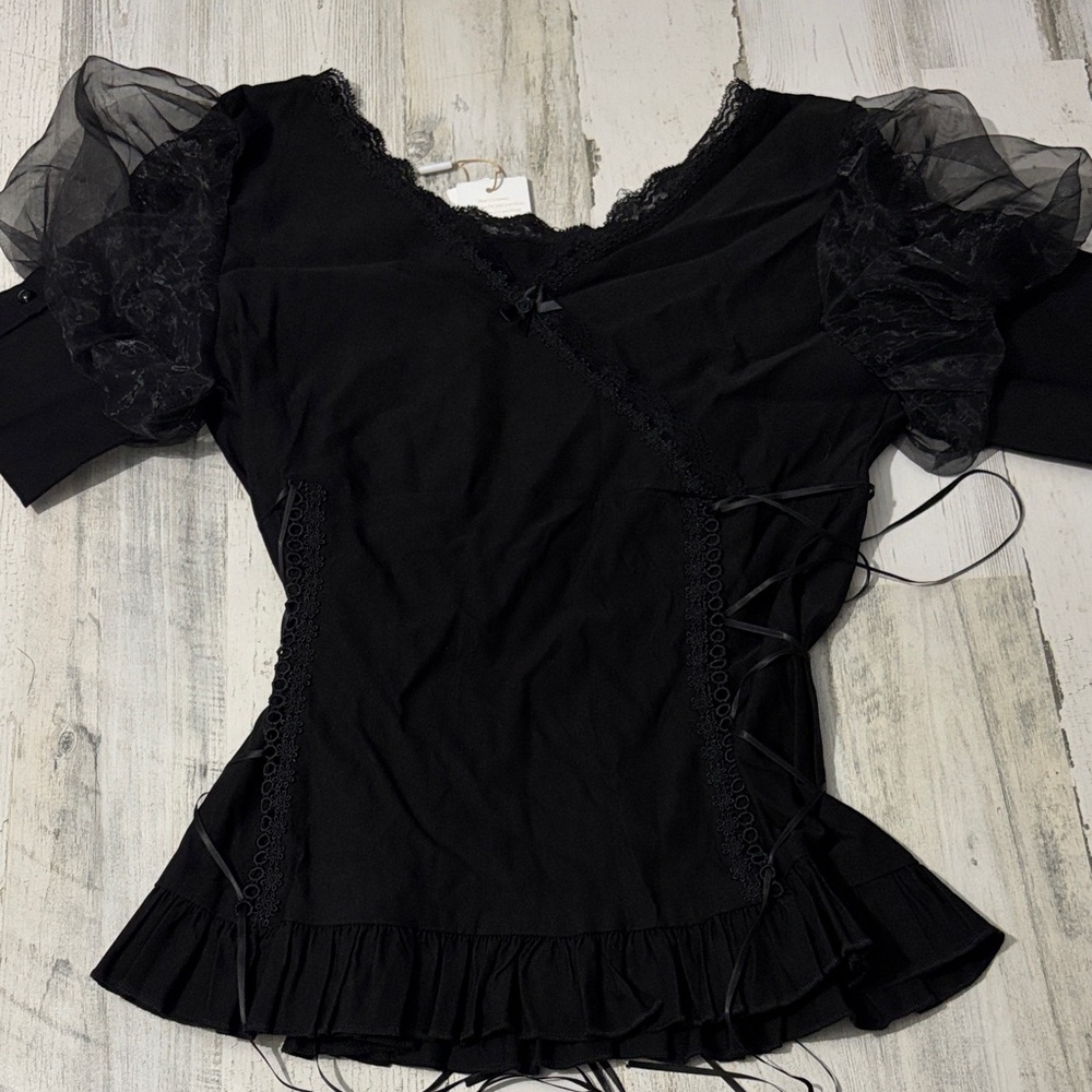 Belle Poque Retro Vintage Gothic Corset Style Top   NWT - Picture 7 of 12